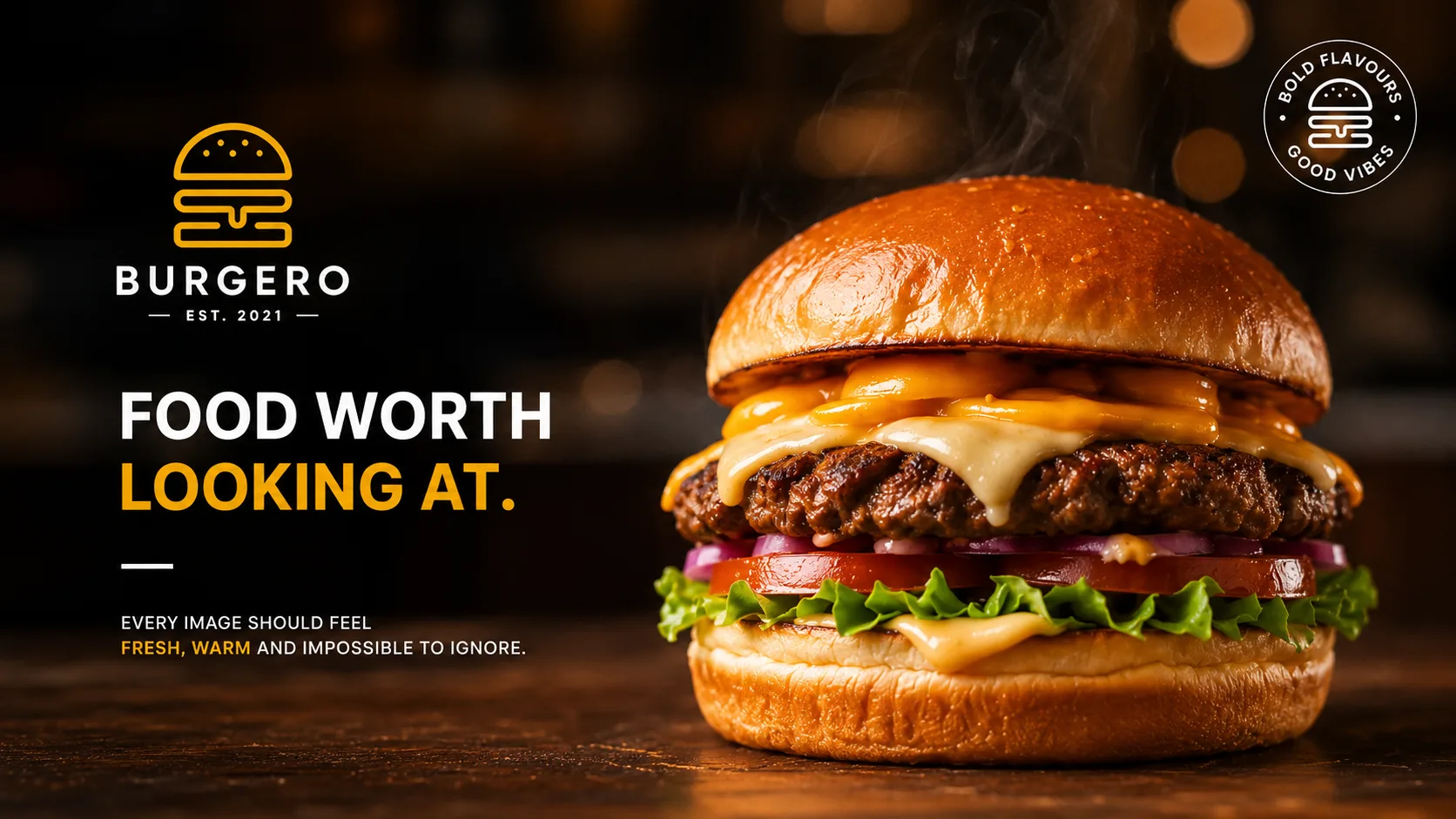 Burgero — Logo and Branding packaging & visual design mockup 9 by Raghav Chopra